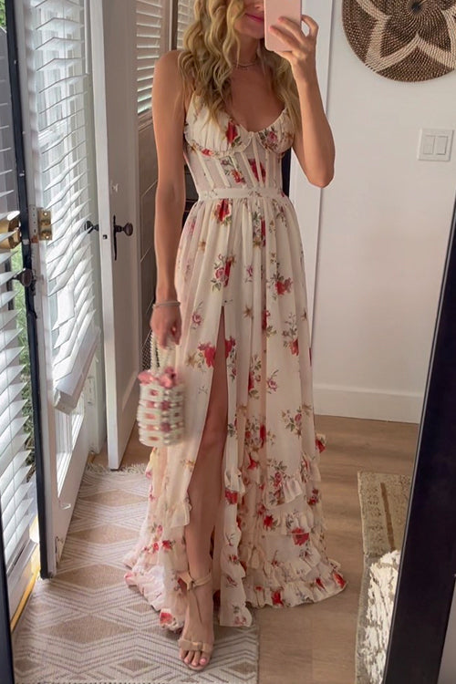 Marie | Langes Blumenkleid
