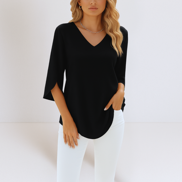 Ingeborg | Elegante V-Ausschnitt Bluse