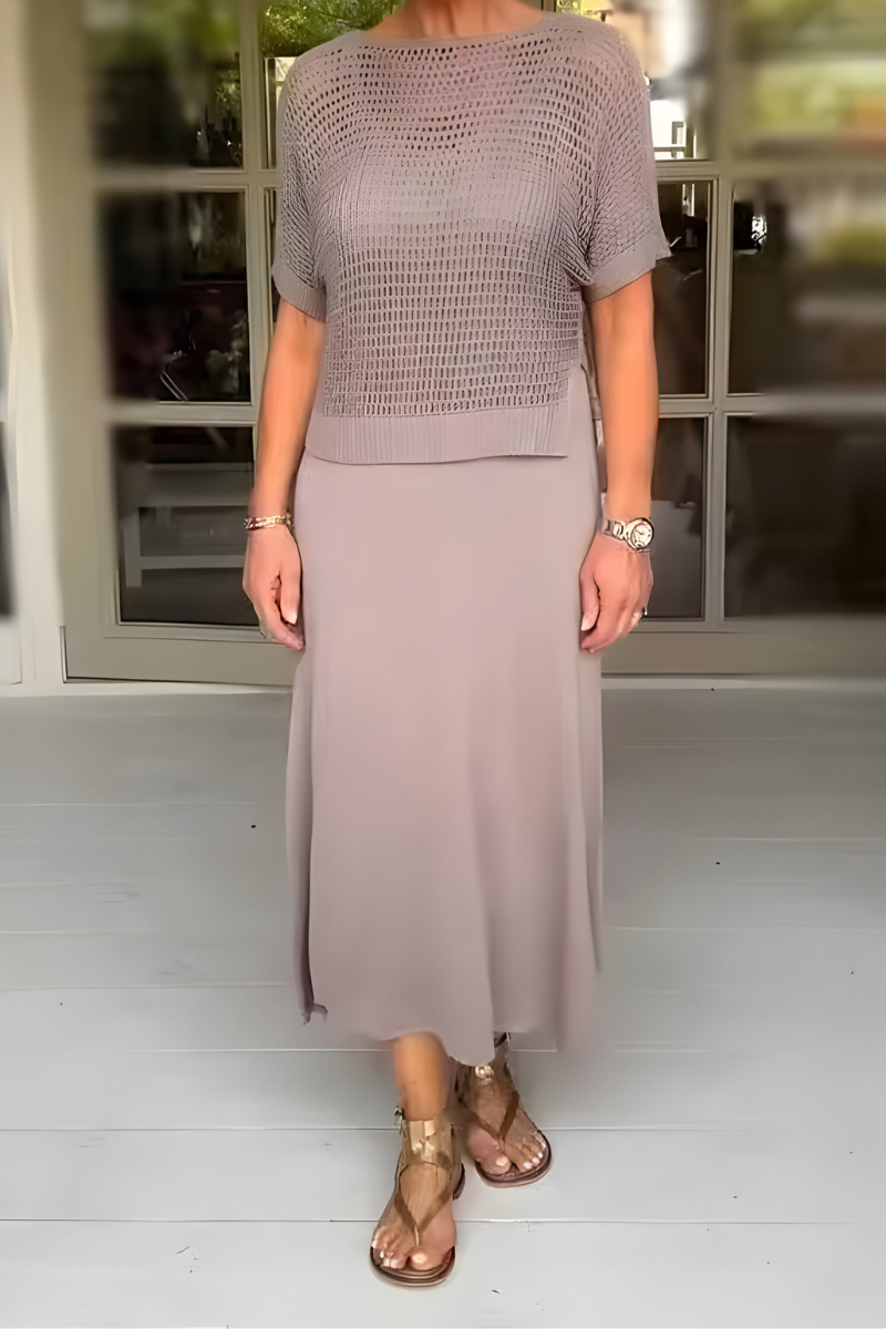 Rosemarie | Vielseitig Strickoberteil mit Midikleid