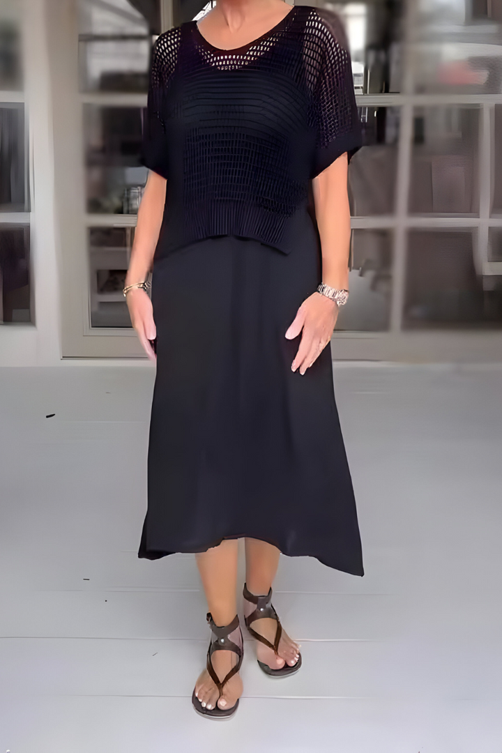 Rosemarie | Vielseitig Strickoberteil mit Midikleid