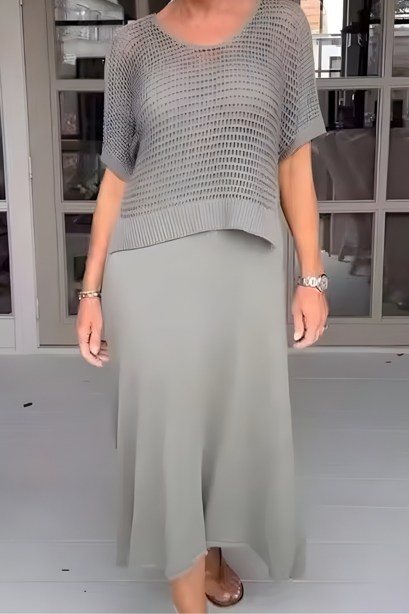 Rosemarie | Vielseitig Strickoberteil mit Midikleid
