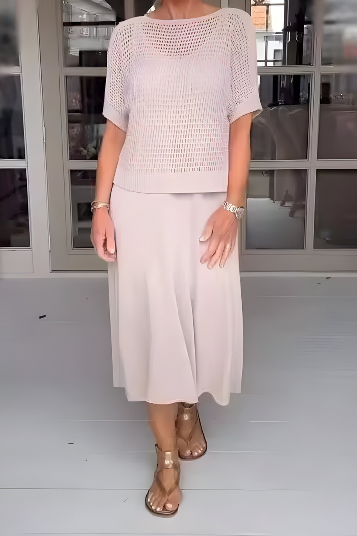 Rosemarie | Vielseitig Strickoberteil mit Midikleid