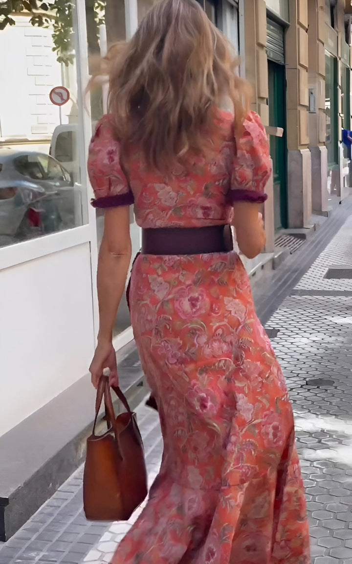Romina | Elegantes rosa Maxikleid