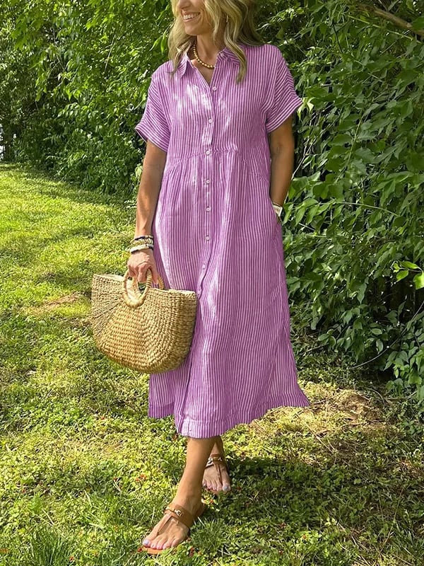 Liezel | Gestreiftes Midikleid