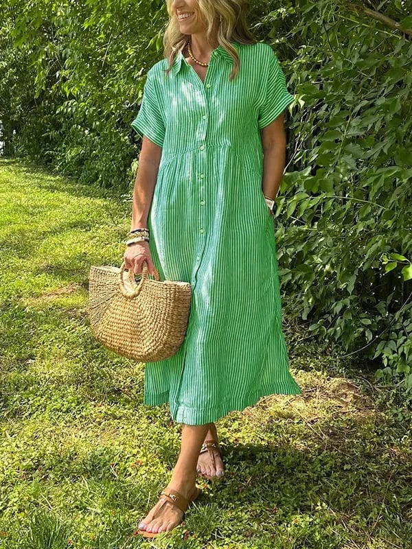 Liezel | Gestreiftes Midikleid